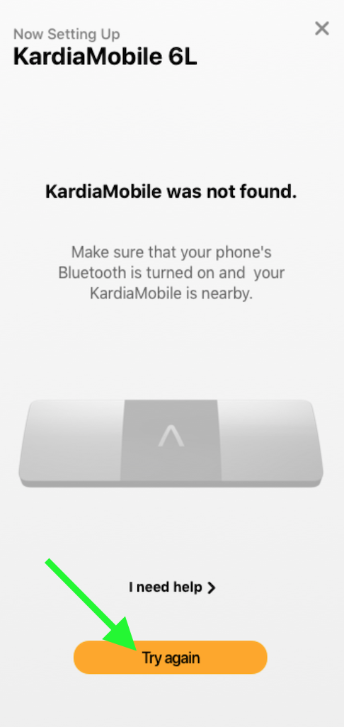 What to do if I get an error that says KardiaMobile not found when I am  trying to setup your KardiaMobile 6L for use? - Medical Solutions Co., Ltd.
